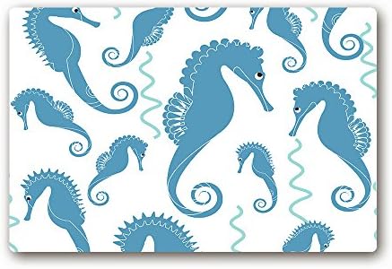 XASAN Sea Horse Room Doormat Indoor Outdoor Rubber Doormat Home Bathroom Non-slip Rug Carpet Floor Mat 16x24 Inches