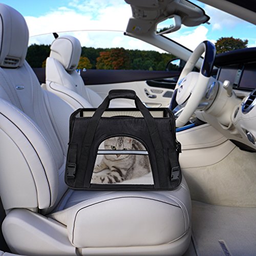 GDPETS Pet Carrier, Airline Approved Cat Carrier Bag for Small& Medium Sized Animal, Soft-Sided Pet Travel Tote with Fleece Bed, Portable Dog Carriers Hold Up to 10lbs and Fit Under Seats - Thumbnail 4
