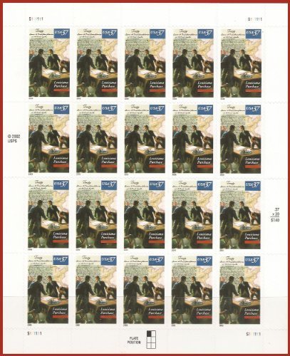 Louisiana Purchase (Sheet of 20) 37 Cent US Postage Stamps Scott #3782