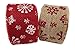 3Cats Designs Christmas Holiday Burlap Ribbon with Wired Edge - Decorate Wreaths, Gift Wrap, Christmas Tree, Bows, DIY Craft Projects - 2 Rolls, Each 2.5 Wide x 10 Yards Long