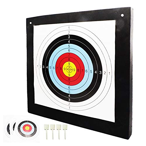 AKA Sports Gear Archery High Density EVA Foam Target with 3 Target Paper and Pins-Size 52cm52cm5cm