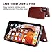 iPhone Xs Max Wallet Case with Card Holder,OT ONETOP Premium PU Leather Kickstand Card Slots Case,Double Magnetic Clasp and Durable Shockproof Cover 6.5 Inch(Brown)