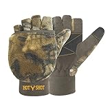 Hot Shot Men's Bulls-Eye Pop-Top Mitten Fingerless Glove, Realtree Xtra Camoflauge, Medium Camo