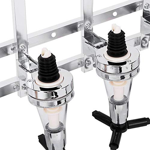 Liquor Dispenser Bar Butler, 6 Bottle Wall Mounted Bottle Beverage Stand Wall Bracket Drink Wine Dispenser Solo Optic Spirit Drinkware Set for Home and Commercial