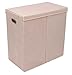 BirdRock Home Double Laundry Hamper with Lid and Removable Liners | Linen | Easily Transport Laundry | Foldable Hamper | Cut Out Handles