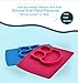 Qshare - Mini Silicone Placemat 11''x8''x1'', One-Piece Suction Plate for Babies & Toddlers, Portable BPA-Free FDA Approved Kids Dinnerware, Dishwasher Safe (Mini-Owl, Red-Owl)