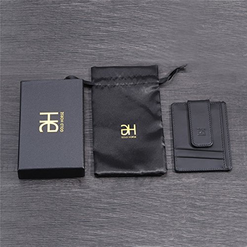 RFID Blocking Minimalist Wallet Genuine Leather Slim Front Pocket Wallets for Men & Women - Ultra Thin Credit Card Holder Sleeve with ID Window