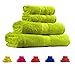 TRIDENT Soft and Light 100% Combed Cotton 400 GSM 4-Pieces (Bath & Hand) Towel Gift Set, Bright Green