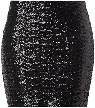 PuC Woman's Sequins Skirt Black - M