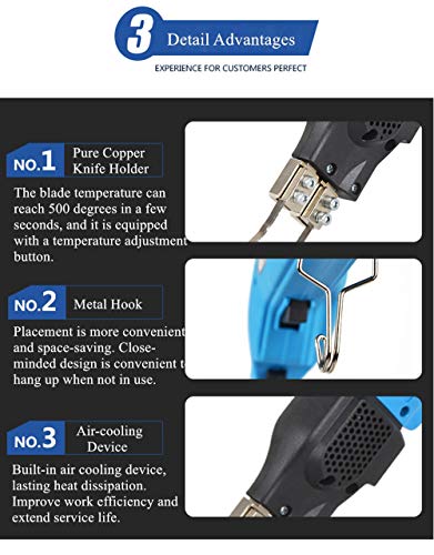 Electric Foam Cutter Knife Sponge Peral Foam Cutting Tool Groove Slotting Air-Cooling Hot Heat Cutter Kit Blades