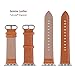 5 Colors for Apple Watch Bands, Fullmosa Yona Calf Leather Replacement Band/Strap with Stainless Steel Clasp for Apple Watch Series 1 2 3 Sport and Edition Versions 2015 2016 2017, Light Brown,42mm