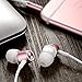 noot products J201R Wired in-Ear Earbuds Headphones with Microphone Remote Volume Control Metal Casing Magnetic Earphones for All 3.5mm Audio Devices (Rose Gold/Pink)