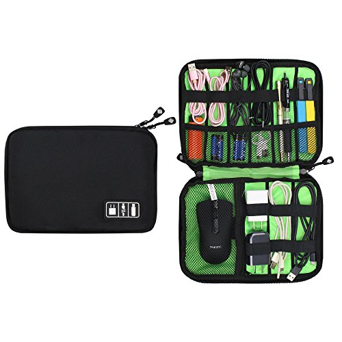 Black Travel Electronics Cable Organizer Bag Case for Cords,Cable,Charger,Power Bank,Battery Pack,Hard Drives,Usb Gear,Earphone,Flash Drive,Electronics Accessories