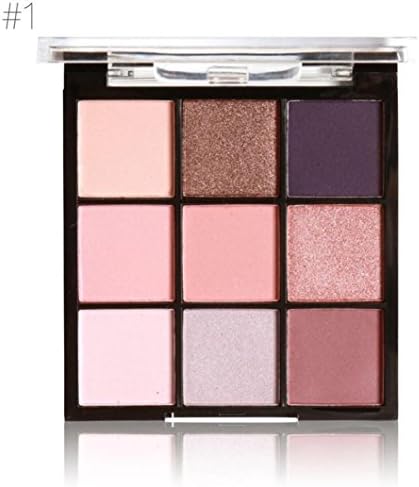 Whgo Professional Beauty 9 Colors Cosmetic Powder Smoky Eyeshadow Palette Makeup Set (8.1CMX7.5CMX1.5CM, A)