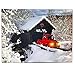 BANBERRY DESIGNS Red Truck Decor Canvas Print - Vintage Christmas Wall Art with LED and Fiber Optic Lights - Winter Scene Wall Artwork - Covered Bridge Snowy