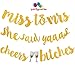 Bachelorette Party Banner Set of FOUR - Funny Pre-Strung Gold Wedding Engagement Bridal Shower Decorations Supplies For Bride To Be