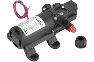 12 Volt Diaphragm Pump 70W Self Priming Pump 12V DC Fresh Water Pump Water Pressure Switch,4-6L/Min Water High Pressure Diaph