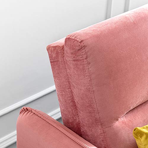 Merax Sleeper Couch, Small Velvet Sofa for Living Room or Bedroom