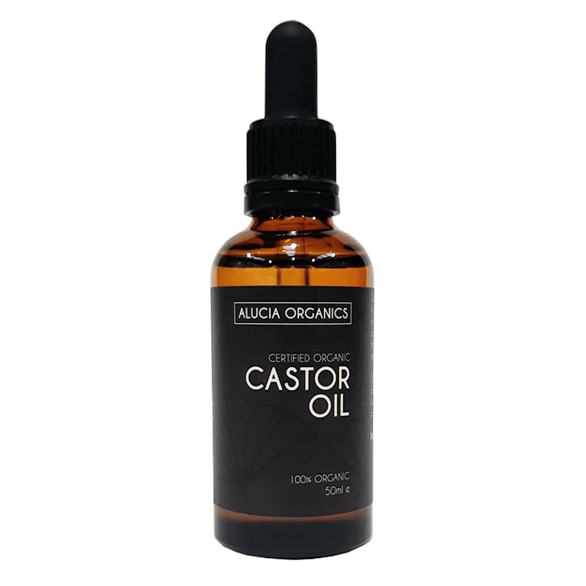 ALUCIA ORGANICS Certified Organic Castor Oil 50ml – 100% Pure for Face, Eyebrows, Eyelashes & Hair – Natural, Cold-Pressed & Unrefined – Vegan & Cruelty-Free