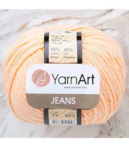 YarnArt Jeans Yarn 4-Pack - Sport Weight Cotton Acrylic Blend For Knitting & Crochet Projects