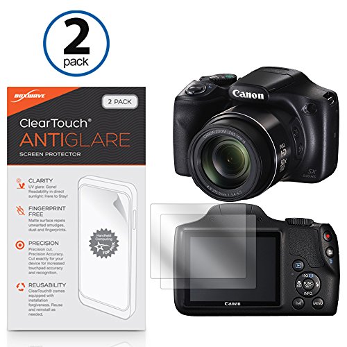Canon PowerShot SX540 HS Screen Protector, BoxWave [ClearTouch Anti-Glare (2-Pack)] Anti-Fingerprint Matte Film Skin for Canon PowerShot SX540 HS