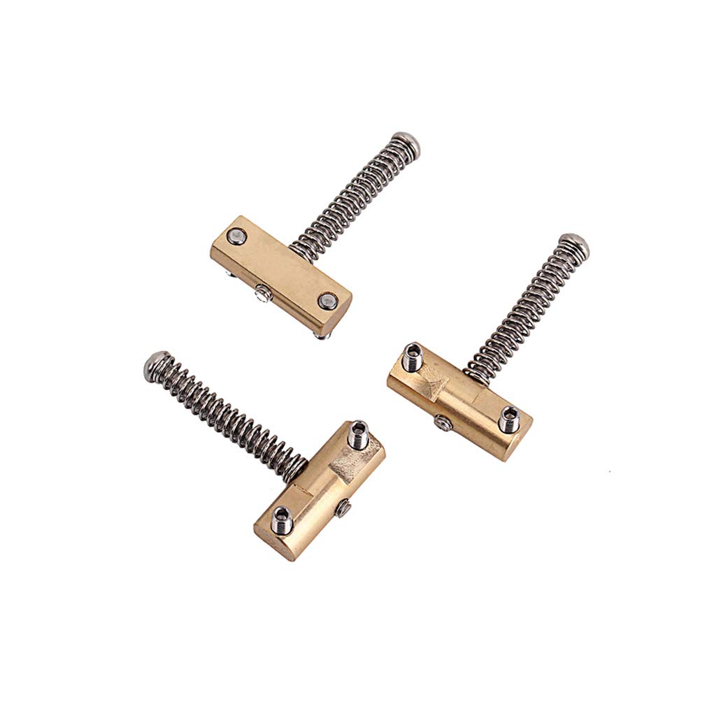 Alnicov Guitar Compensated Bridge Brass Saddles Set (3Pcs) - 10.8mm Barrel-Style Bridge Saddle for Telecaster Tele Style Electric Guitar