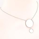 Reidgaller 10pcs 12mm 25mm Cabochon Pendant Setting Trays Stainless Steel Chain Necklace Bezel Blanks DIY for Jewelry Making