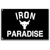 Iron Paradise Flag 3x5 Ft Motivational Flag Fitness Inspirational Flags for Room Guys Cool Flags for Home Gym Wall Decor College Dorm Man Cave Banner