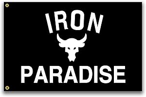 VOZUN Iron Paradise Flag 3x5 Ft Motivational Flag Fitness Inspirational Flags for Room Guys Cool Flag for Home Gym Wall Decor College Dorm Man Cave Flag Banner