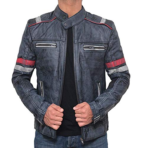 Distressed Leather Jacket Men - Genuine Lambskin Mens Leather Jackets