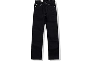21oz Selvedge Denim Slim Straight Cut Jeans in Black
