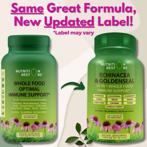 Echinacea Goldenseal Capsules 10 in 1 Immune Support Supplement