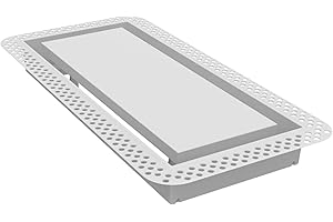 Fittes Flush Wall Vent [Lite], Minimalist ABS Plastic HVAC Air Return Register Cover, Customizable Modern Airflow Solution for Home or Ceiling, Pro Install – 6"x14" – Cotton White – 1 Pack