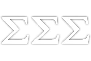 Pro-Graphx Sigma Sigma Sigma Greek Sorority Sticker Decal, 2.5 Inches Tall, White