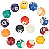 Joyzan Mini Pool Balls, Small Size Billiard Table Ball Set American Style | Pool Cue Balls 16 Professional Resin Full Toy kit Accessories 1.5in Replacement Family Game Sports Children Kids