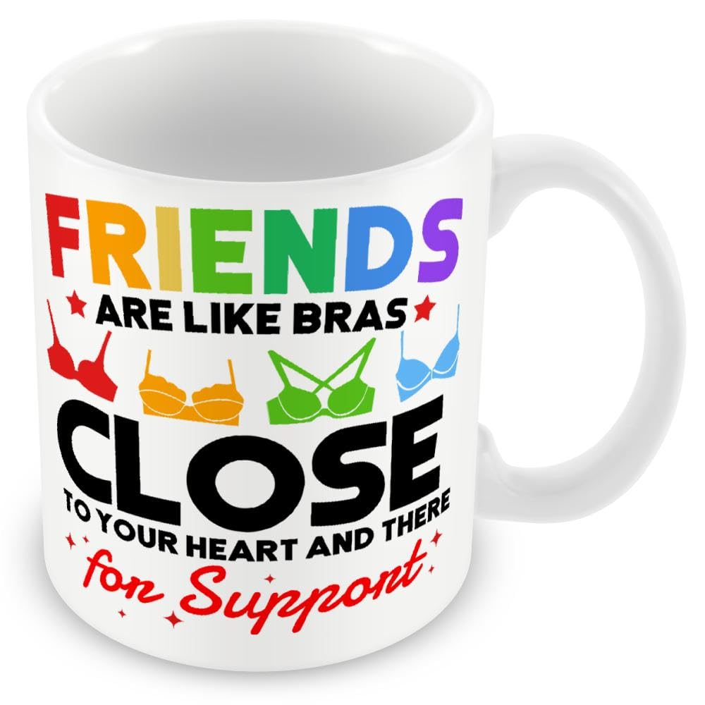 MUGGZ Mug Gift for Friend - Friends are Like Bras – Custom Funny Coffee Mug – Unique Gift for Friends & Family
