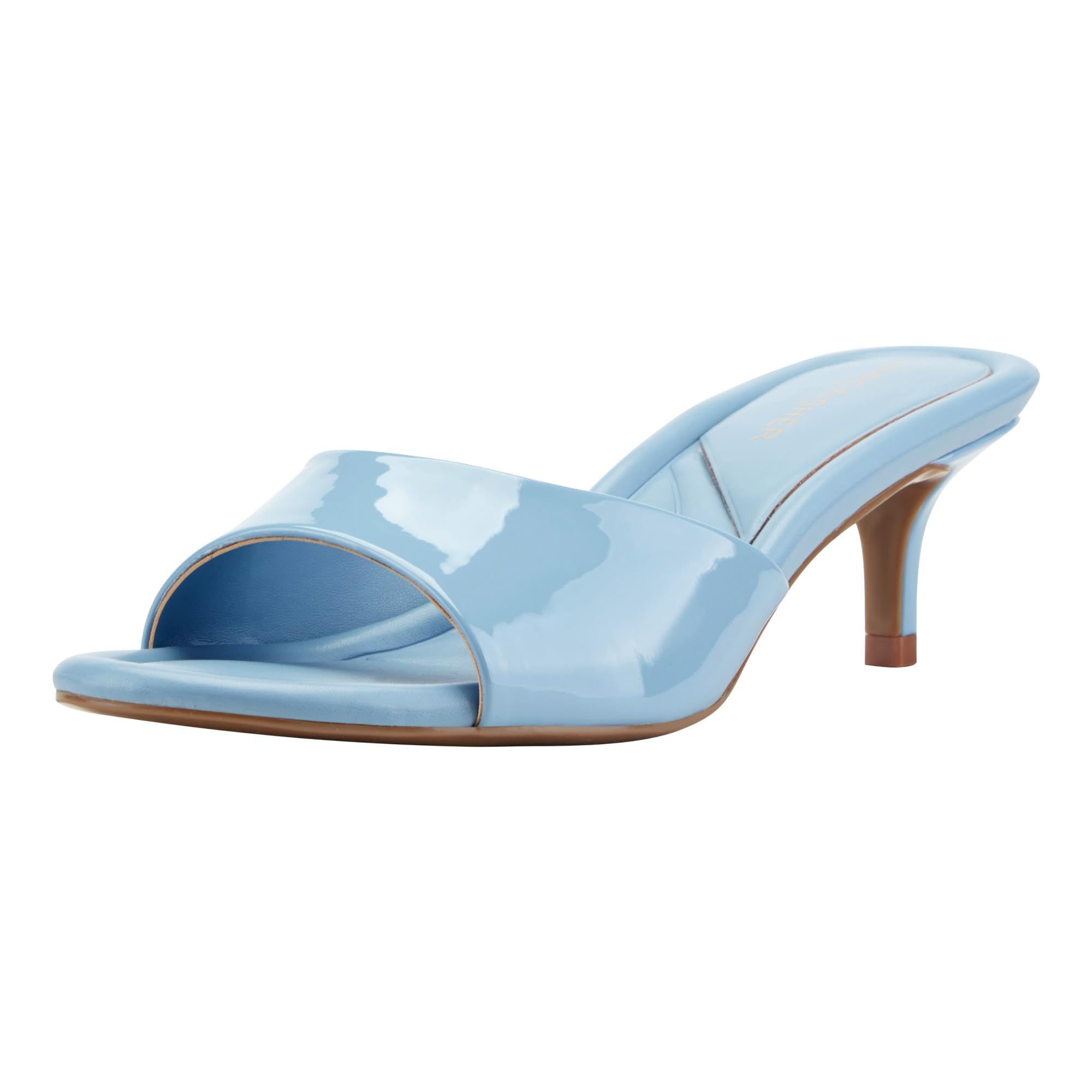 Marc Fisher Women’s Sagi Heeled Sandal, Light Blue Patent 450, 6.5