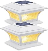 Siedinlar Solar Post Cap Lights 2 Pack Glass 4x4 5x5 6x6 IP44 Warm Cool White view 1