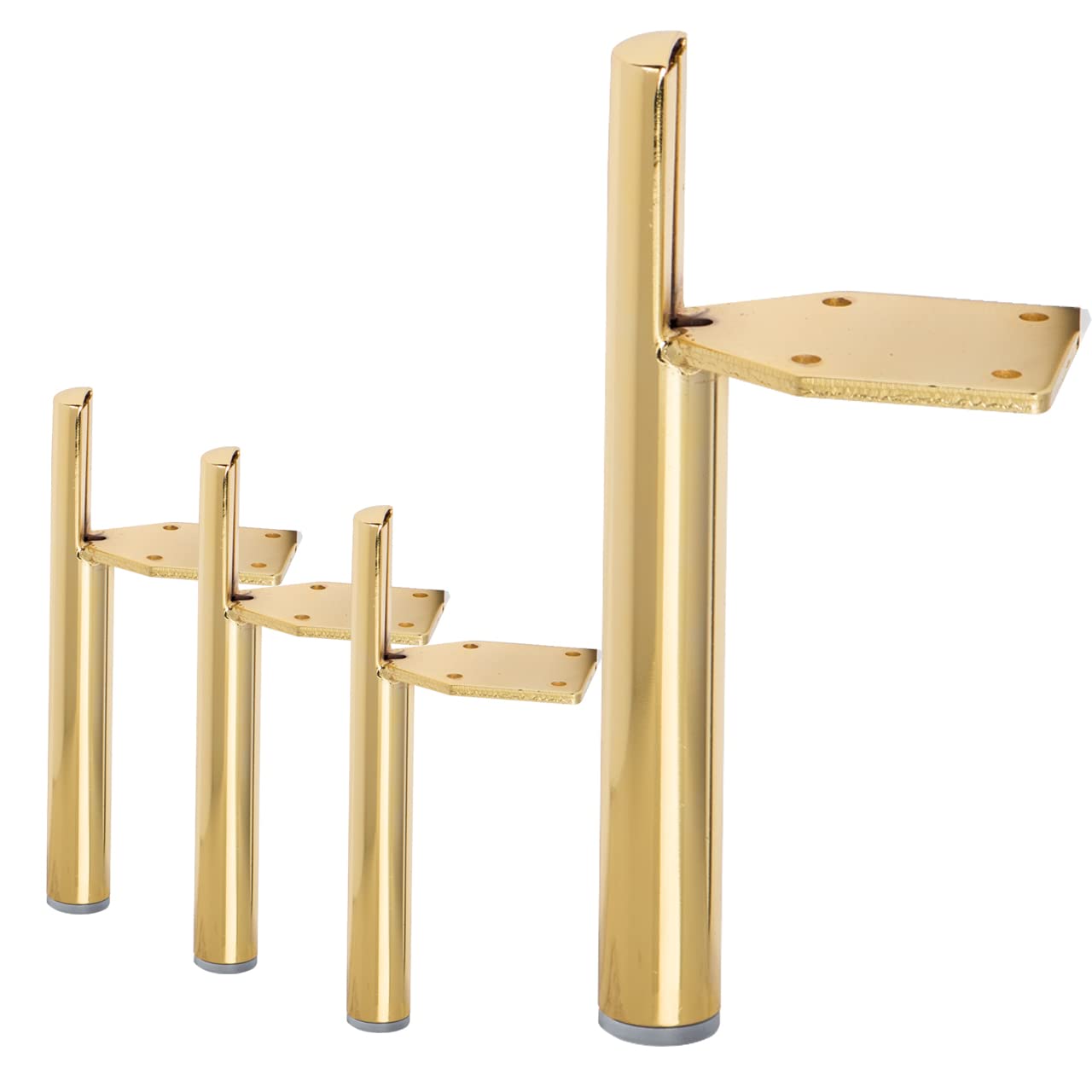 Btowin 7 inch Metal Furniture Legs, 4Pcs Modern Tapered Side-Mounted DIY Furniture Replacement Feet Golden for Cabinet Dresser TV Stand Coffee Table