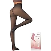 Zoe Cubby Women's Fake Sheer Thermal Tights - Plush Fleece Lined Winter Leggings, Slimming Opaque Warm Pantyhose