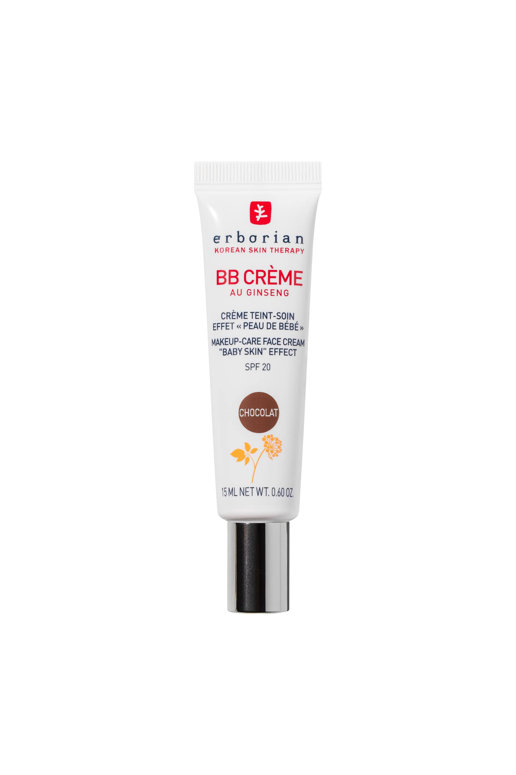 Erborian - BB Cream With Ginseng - Complexion Cream - "Baby Skin" Effect - Korean Cosmetic Treatment 5 -In -1 For SPF 20 - Chocolat 15 ml — image 1