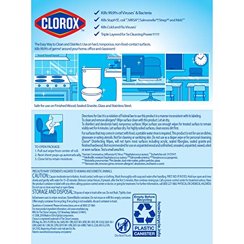 Clorox, Disinfecting Wipes Bleach Free Cleaning Wipes , Orange Fusion
