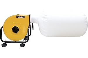 Woodskil 1HP Portable Dust Collector for Woodworking, 300 CFM Dust Collector with Wheels and 13 Gallons Bag, DC-A