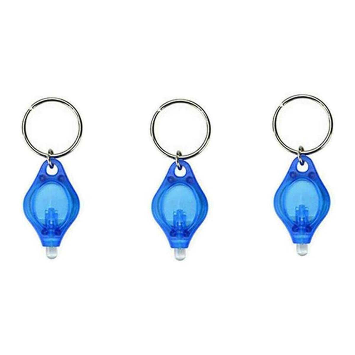 MACHSWON 3PCS Mini Keychain Torches Flashlight UV Money Checker Key-Chain LED Money Detector Light Key Ring Light Torch Blue