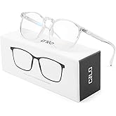 CNLO Blue Light Blocking Glasses,Computer Glasses,Anti Eyestrain, Lightweight Frame Eyeglasses,Men/Women… (Crystal)