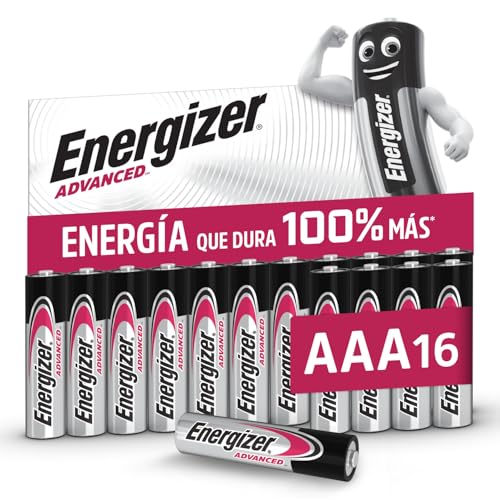 Advanced - Pilas AAA (Paquete de 16) - 1,5V Baterías Alcalinas de Larga Duración - Alta Potencia - Made in EU - Embalaje 100% reciclable - 10 años de Vida útil [Exclusivo en Amazon]