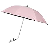 Baby Pram Umbrella with Adjustable Universal Clamp,Children Buggy Sun-Proof Parasol with Clip On UPF 50+ Great for Pushchair,Strollers