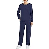 Weintee Women's Petite Sweatsuits Button Down Sweatshirt and Sweatpants Sets Cotton Jogging Suits