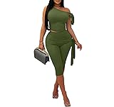 Vssjavun Women's 2 Piece Outfits Sexy Sleeveless
