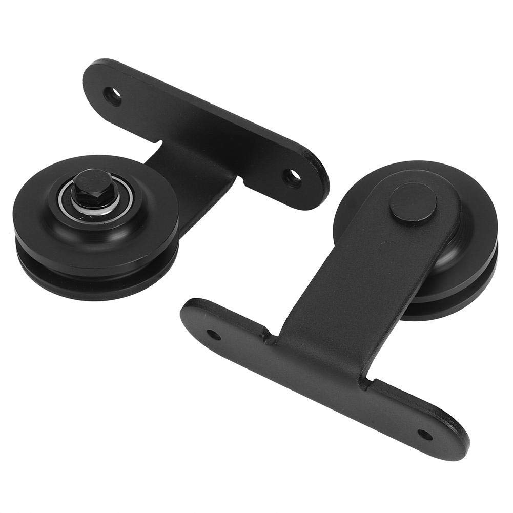 Wifehelper Door Hanging Rail, 1 Pair, Black, Carbon Steel, Rail for Barn Door